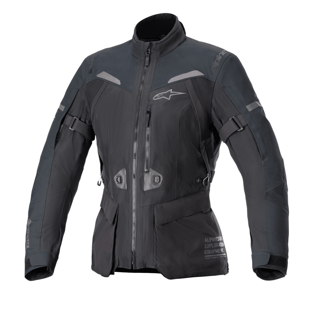 Alpinestars Stella ST-7 2L GORE-TEX Jacket, Women's Motorcycle Touring Jacket, Black and Dark Gray, waterproof laminated construction with CE certification