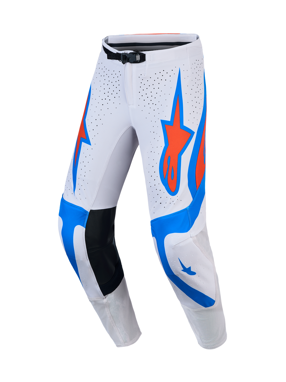 Alpinestars Supertech Vesta Hose, Motocross-Hose für Herren, Hellflieder, Blau und Kardinalrot, perforierte Einsätze, athletische Passform für den Offroad-Einsatz.