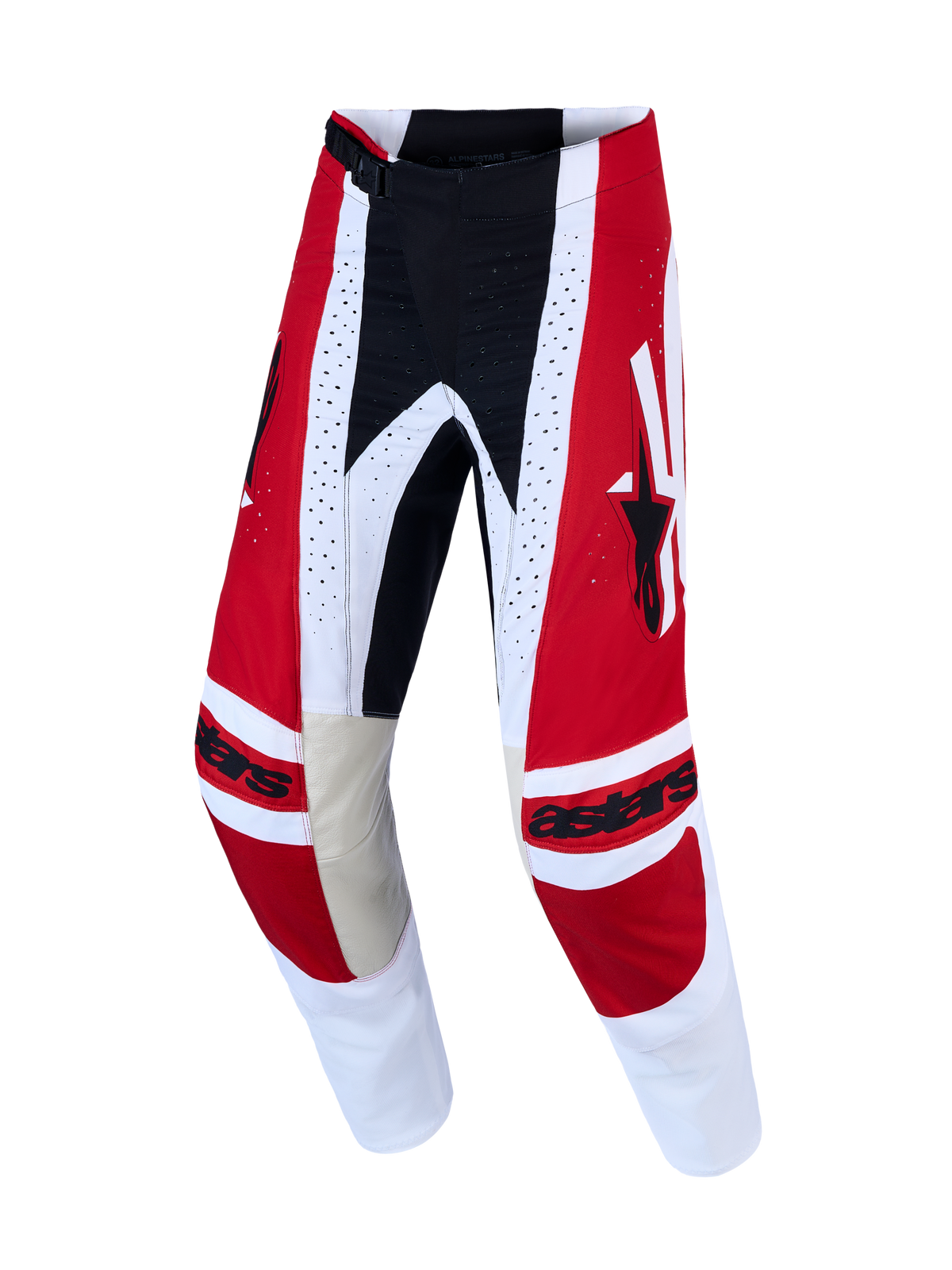 Alpinestars Techstar Maven Hose, Motocross-Hose für Herren, Rot und Weiß, strapazierfähige 600D-Polygewebe-Konstruktion.