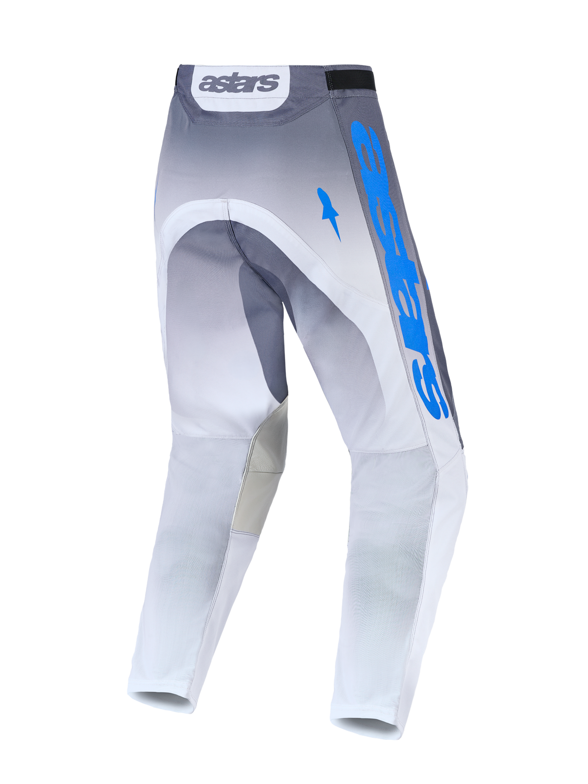 Alpinestars Racer Amber Motocross-Hose für Herren, Grau und UCLA-Blau, Rückansicht mit 600D-Polygewebe.