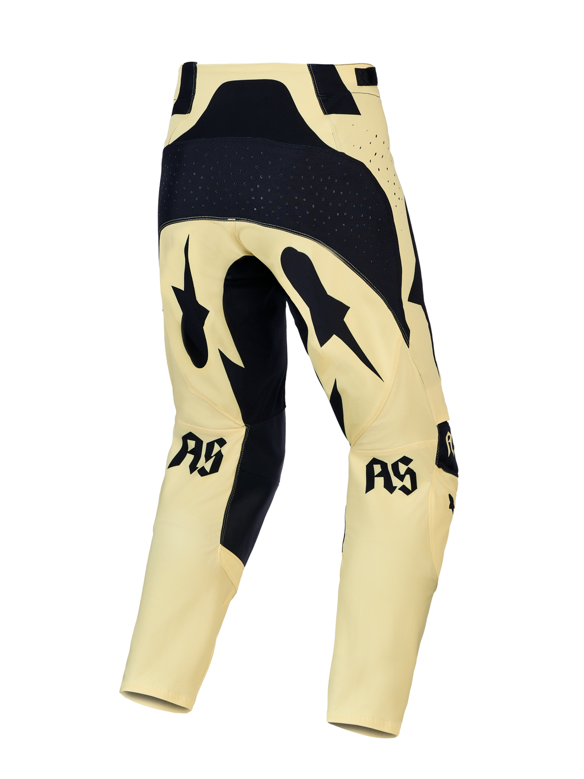 Alpinestars Techstar Atrox Motocross-Hose, Gelb und Schwarz, Rückansicht mit verstärktem Sitzbereich und Stretch-Ripstop.