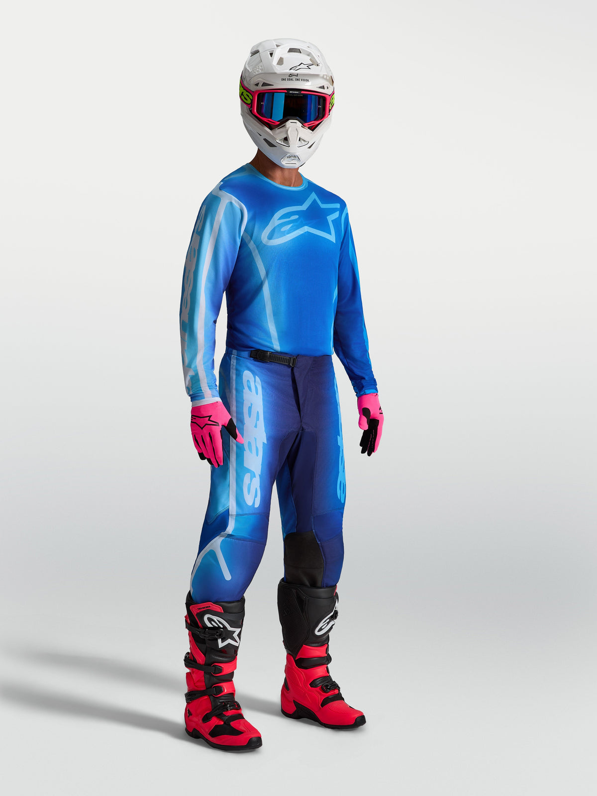 Alpinestars Fluid Kepler Hose, Motocross-Hose für Herren, Blau und Navyblau, ergonomisches Design für Offroad-Fahrten.
