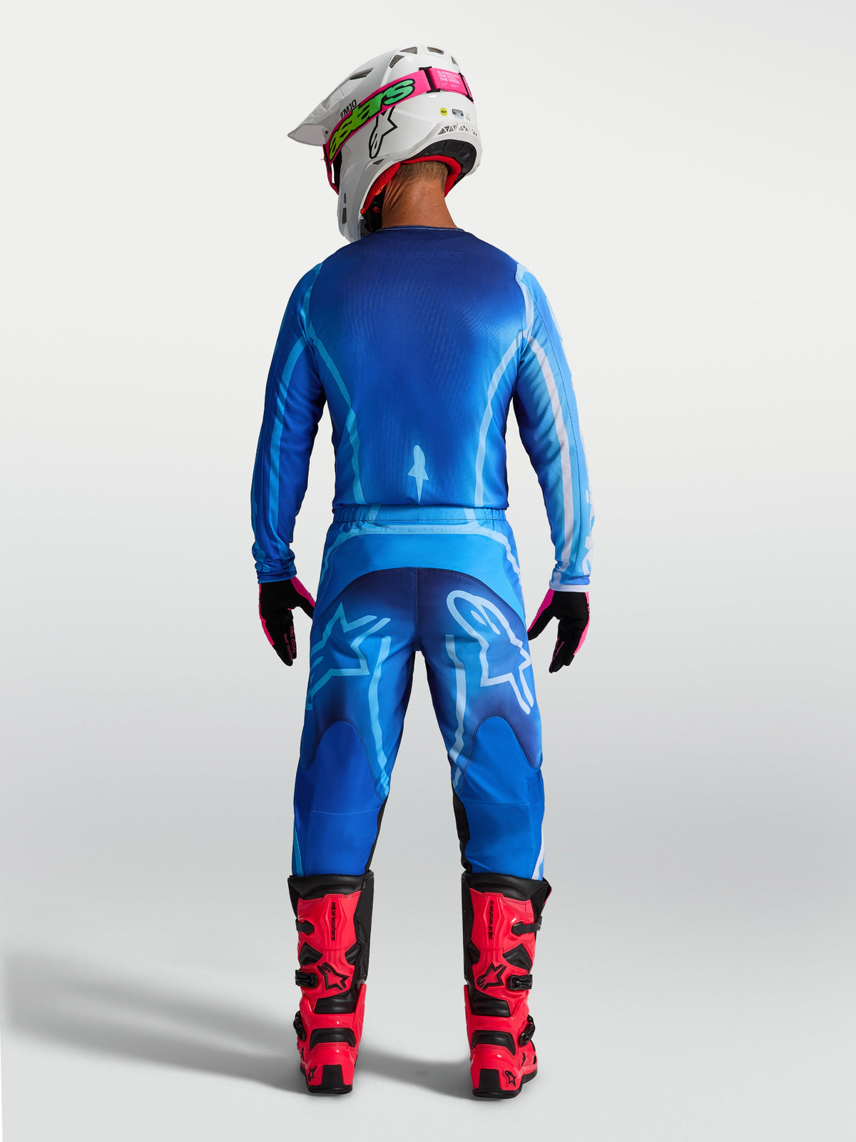 Alpinestars Fluid Kepler Hose, Herren-Motocross-Hose in Ucla Blau, Rückansicht mit ergonomischer Passform und strapazierfähigem Polygewebe für Offroad-Performance.