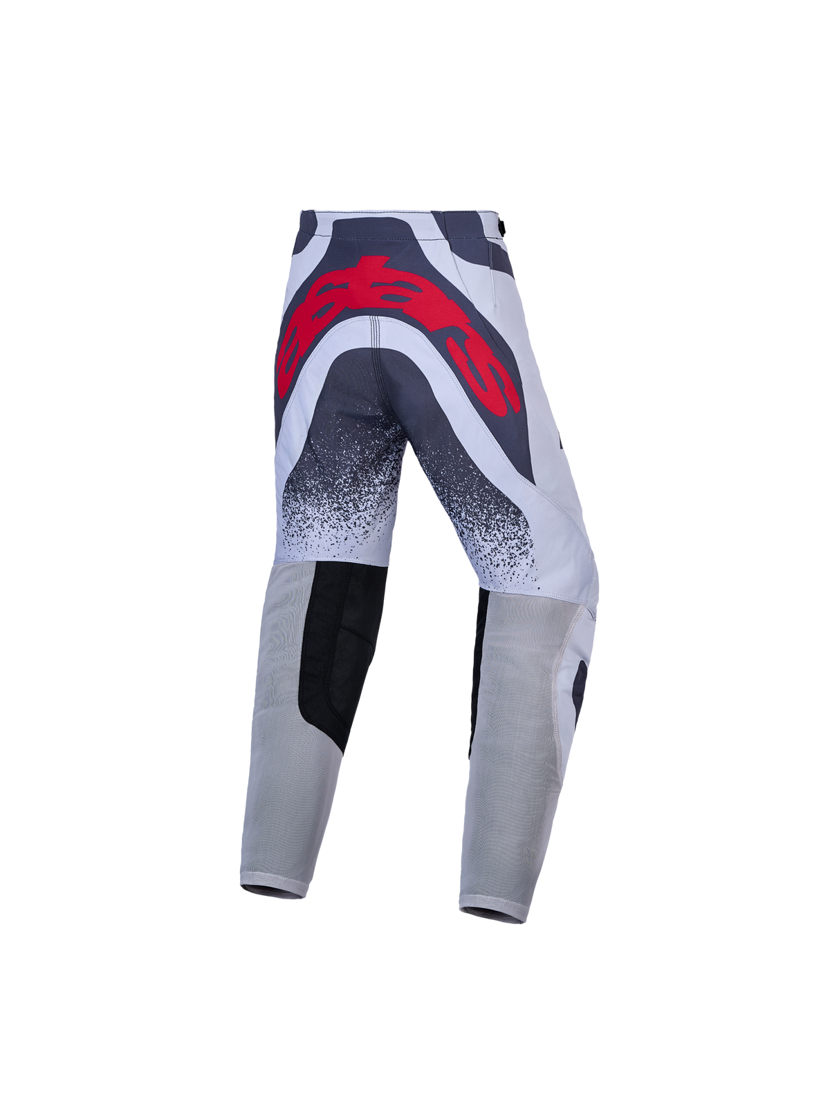 Alpinestars Jugend Supertech Swan Motocross-Hose, Grau und Rot, athletische Rennpassform mit großem Logo am Gesäß.