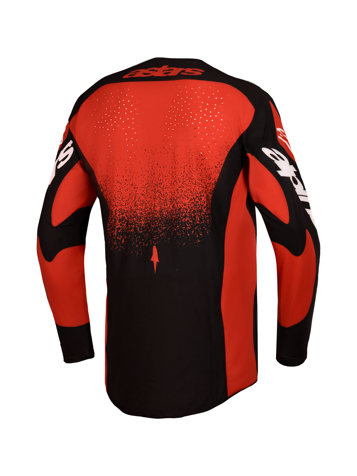 Alpinestars Techstar Swan Trikot AND Gear Set, Herren-Motocross-Trikot, Rückansicht, Rot/Schwarz, lasergeschnittene Belüftung