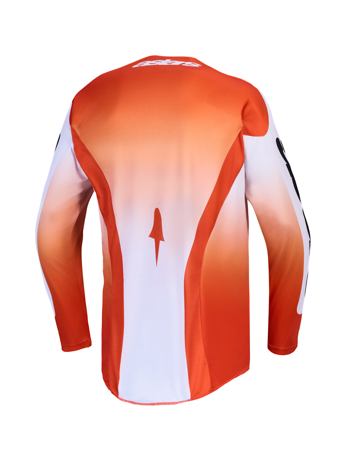 Alpinestars Racer Amber Trikot, Herren-MX-Trikot, Rot-Weiß, feuchtigkeitsableitend, verlängerter Rücken, Rückansicht.