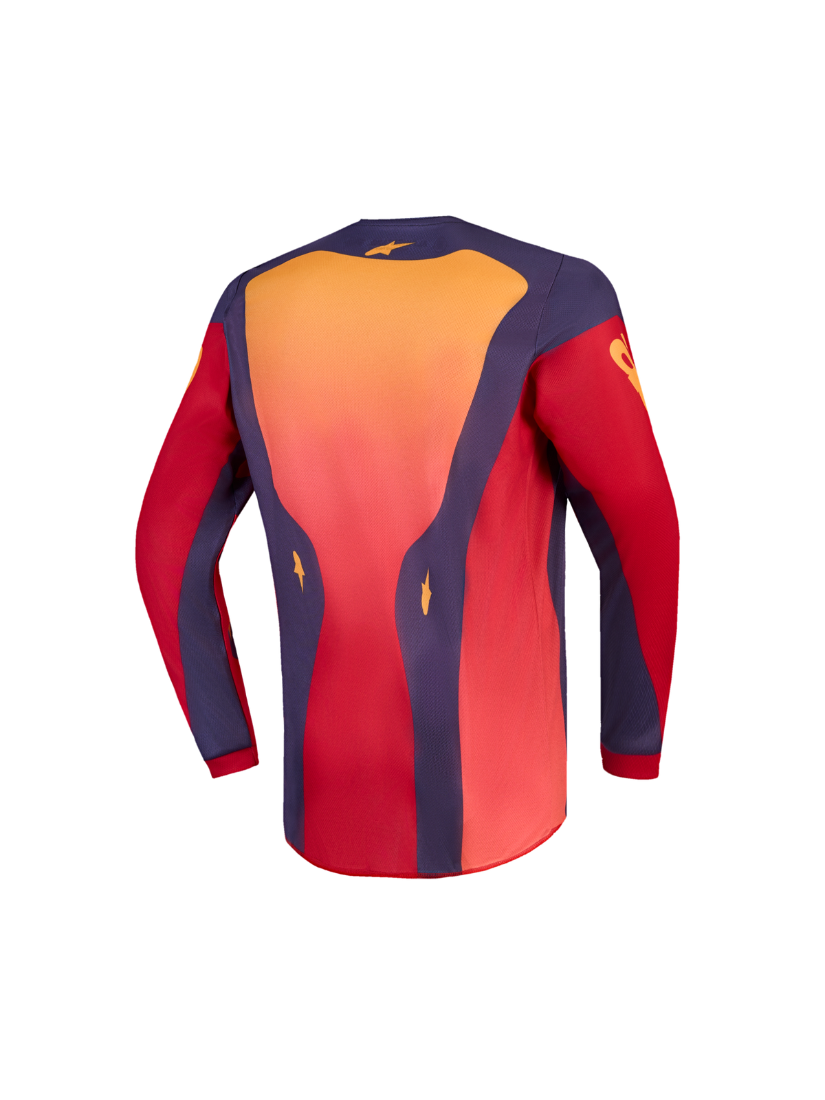 Alpinestars Youth Fluid Hunt Jersey AND Youth Fluid Hunt Gear Set, red and coral youth motocross jersey, back view.
