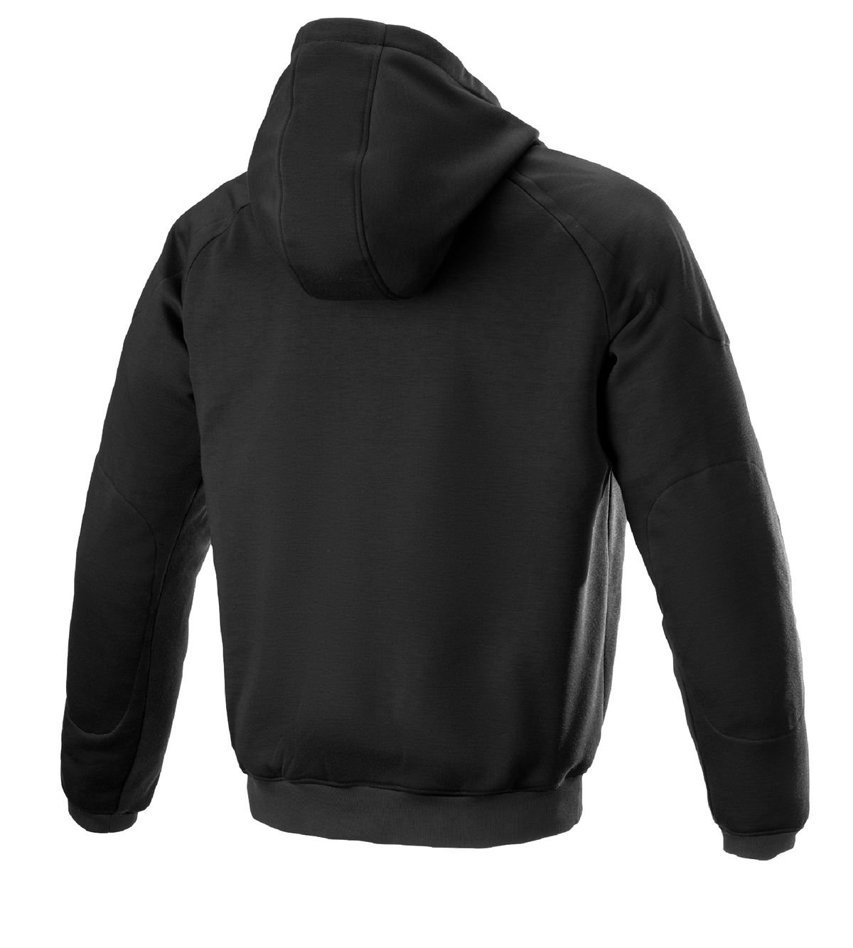 Alpinestars Ageless Hoodie, Urbane Motorradjacke, Schwarz, Rückansicht, lässiges Textildesign mit Kapuze und Rippstrickbündchen, anatomisch profiliert für urbanes Fahren.