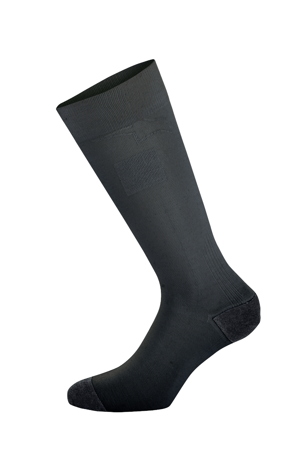 Alpinestars ZX V4 Socken, schwarze Auto-Rennsocken, nahtlose technische Konstruktion, wadenhoch mit gerippten Kompressionszonen und verstärkter Ferse und Zehenpartie, feuerhemmendes Aramid-Material für den Motorsport
