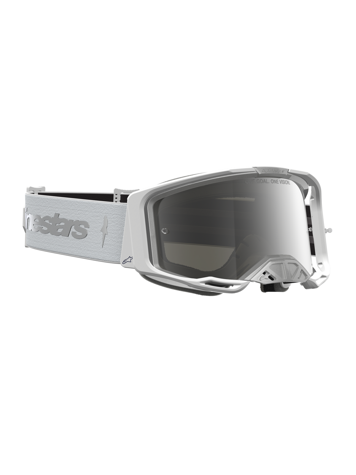 Alpinestars Vision 8 Schutzbrille Amber, Motocross-Brille, Weiß und Silber verspiegelt, A-FLEX Rahmen, RAM-AIR Belüftung, weites Sichtfeld.