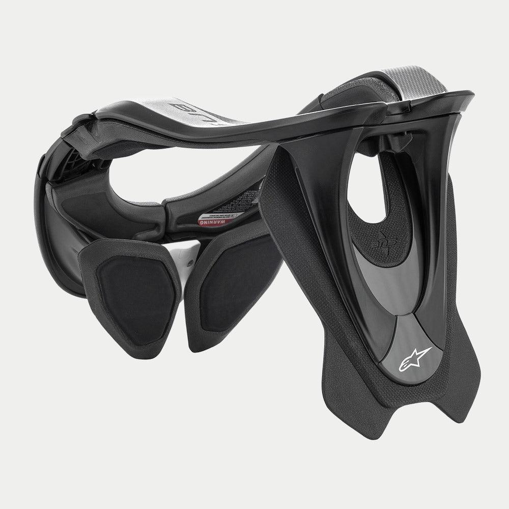 Alpinestars BNS Tech 2 Nackenstütze, Motocross-Nackenprotektor, Schwarz und Cool Gray, fortschrittliche Carbon-Polymer-Konstruktion, ergonomischer Rahmen mit hinterem Stabilisator und gepolsterter Innenseite, leichter Schutz für das Offroad-Fahren