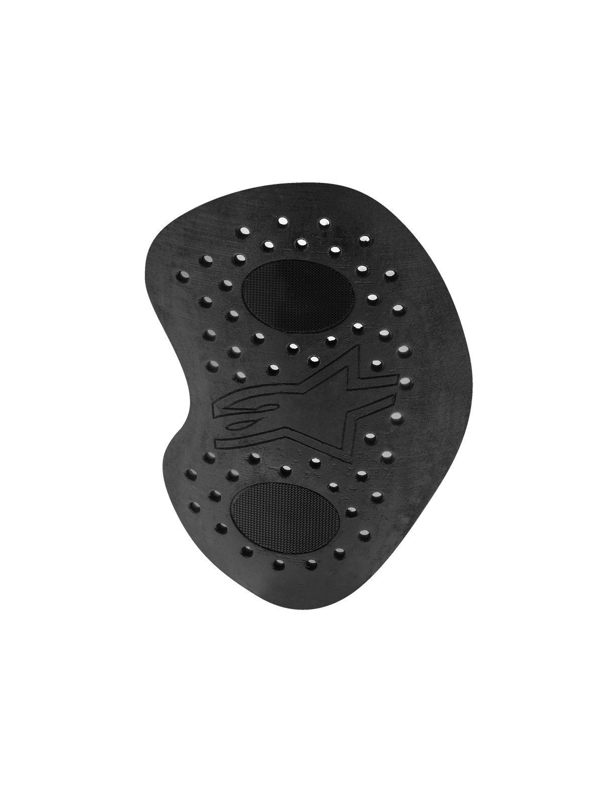 Alpinestars Nucleon Racing KR-HR Hüftprotektor, schwarzer Motorrad-Protektoreinsatz, perforierter energieabsorbierender Schaumstoff mit harten spritzgegossenen Schalen, geprägtes Alpinestars Stern-Logo, ergonomisches Design für Rennanzüge