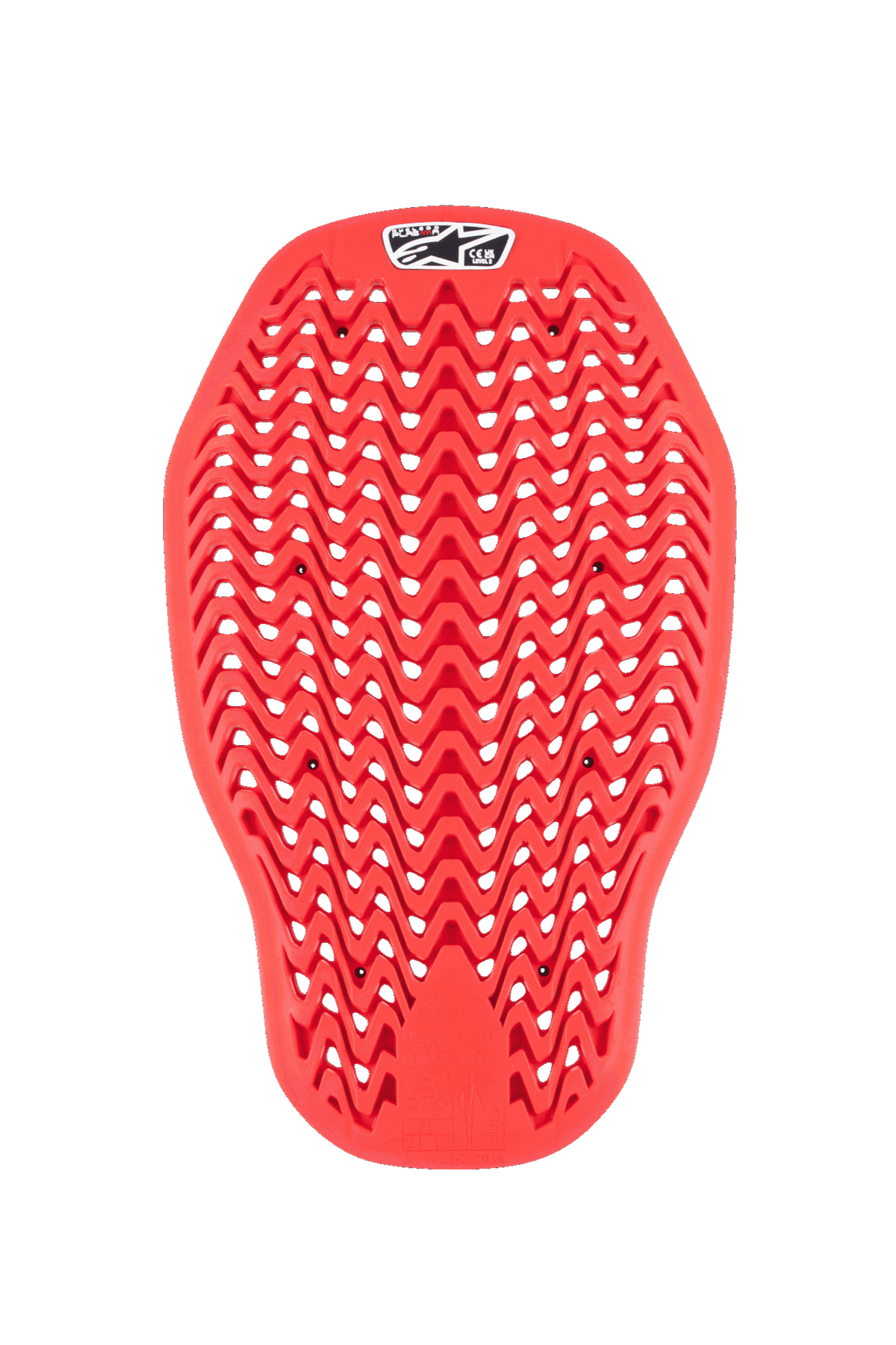 Alpinestars Nucleon Plasma Rückenprotektor-Einsatz, Motorrad-Rückenprotektor, Rot, flexibles Zickzack-Design mit Belüftungsöffnungen, CE Level 2 zertifizierter Aufprallschutz, ergonomischer Einsatz für Motorradjacken