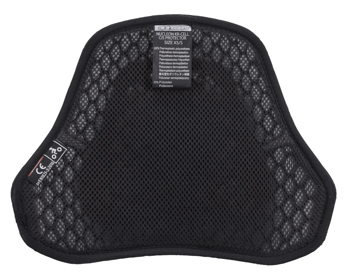 Alpinestars Nucleon KR Cell CiR Protektoren, Motorrad-Brustprotektor, schwarze Airmesh-Innenseite mit Wabenmikrostruktur, mit CE-Zertifizierungsetikett und weichem Futter für Atmungsaktivität und Komfort