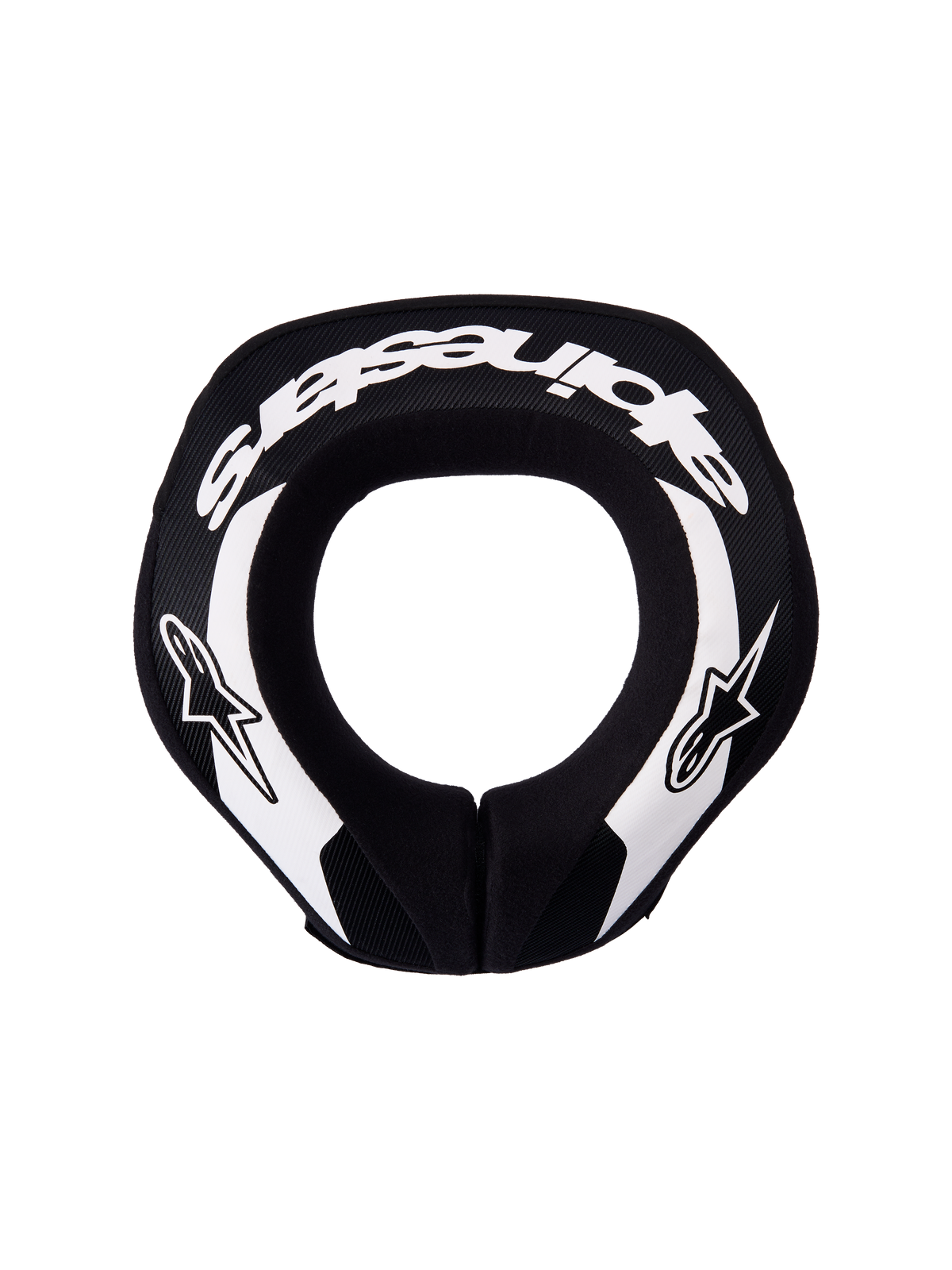 Alpinestars Sequence Jugend-Nackenprotektor, Schutzausrüstung für Motocross und MTB, Schwarz und Weiß, ergonomische Schaumstoffkonstruktion, Draufsicht