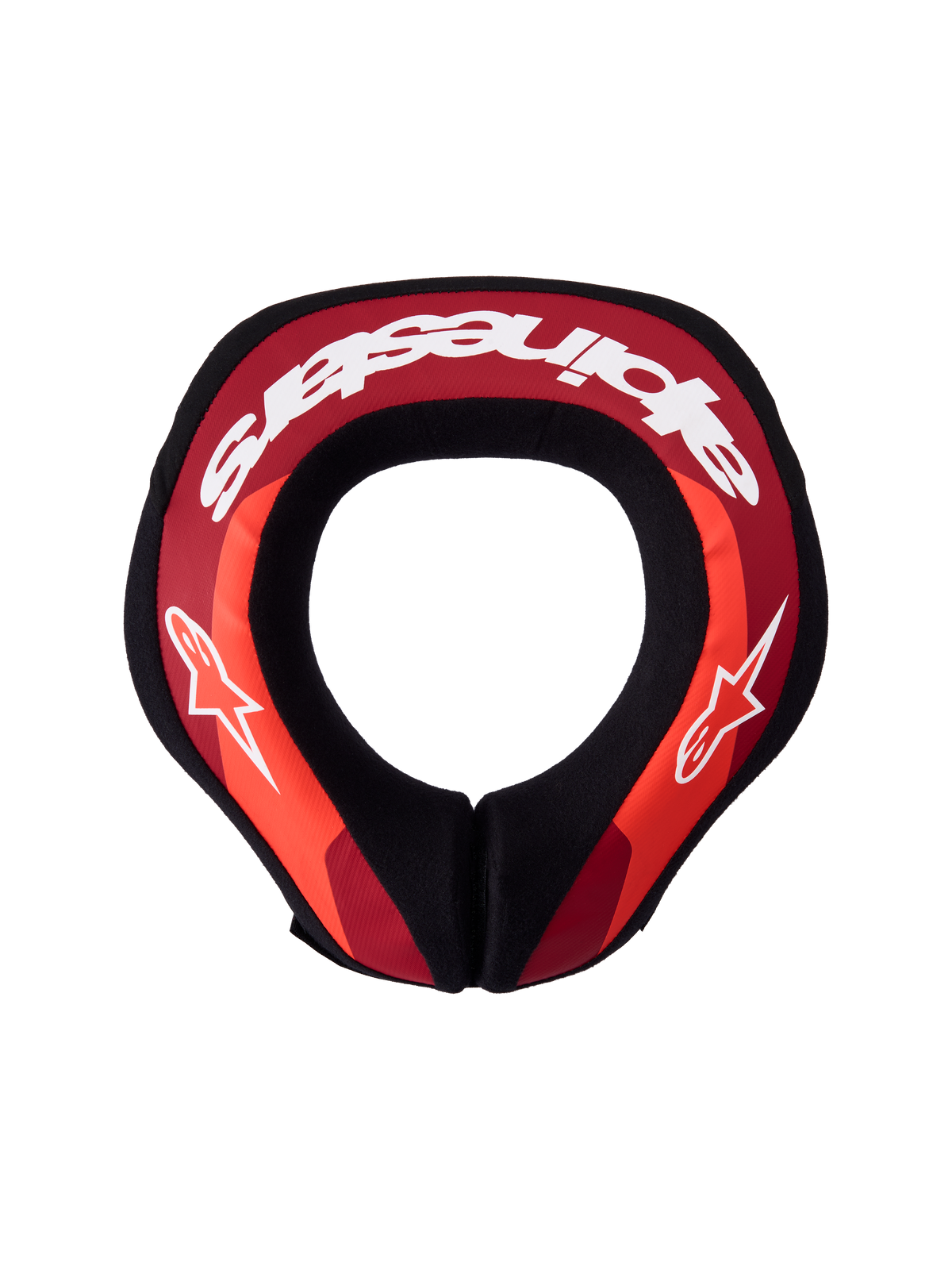 Alpinestars Sequence Jugend-Nackenprotektor, Motocross-Nackenschutz, Rot und Weiß, Draufsicht mit ergonomischer Passform.
