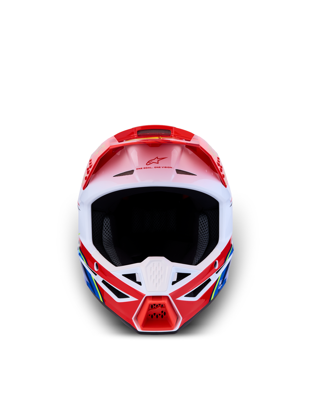 Alpinestars SM3 Jugend-Helm Falcon, Motocross-Helm für Jugendliche, Frontansicht, Rot und Weiß, ECE 2206-zertifiziert, leichte Thermoplast-Schale für MX und Offroad-Rennen