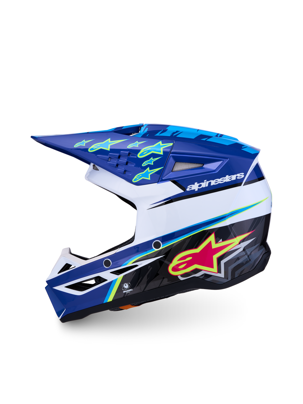 Alpinestars SM3 Jugend-Helm Falcon, Motocross-Helm für Kinder, Blau und Weiß, ECE 22.06 zertifiziert, leichte Polymer-Schale.