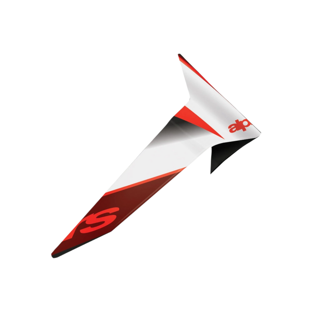 Alpinestars Supertech R10 Team Standard Spoiler, Motorradhelm-Zubehör, glänzendes Finish in Schwarz, Carbon, Rot und Weiß, aerodynamisches Ersatzteil mit scharfkantigem Design und markantem Grafik-Branding.