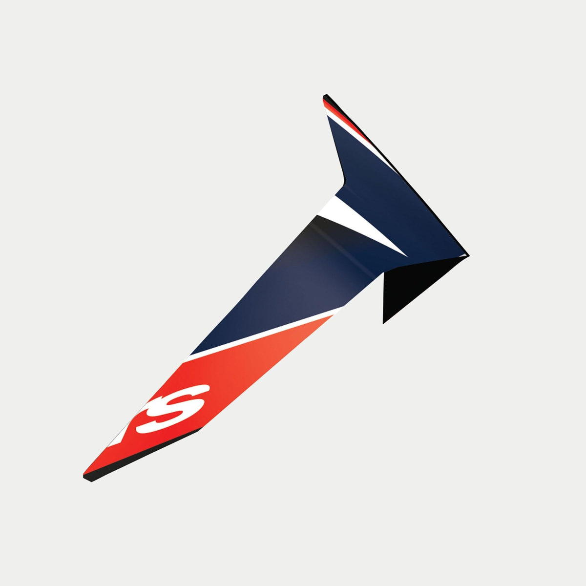 Alpinestars Supertech R10 Team Standard Spoiler, Motorradhelm-Zubehör, Schwarz Carbon, Leuchtrot und Dunkelblau Matt, aerodynamisches Design mit grafischen Mustern und weißem Branding, offizielles Ersatzteil für S-R10 Helme