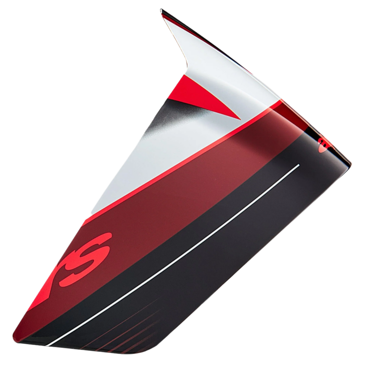 Alpinestars Supertech R10 Team Race Spoiler, Helmet Accessory, Black Carbon Red and White Glossy, aerodynamic replacement part with angular graphics and sleek profile