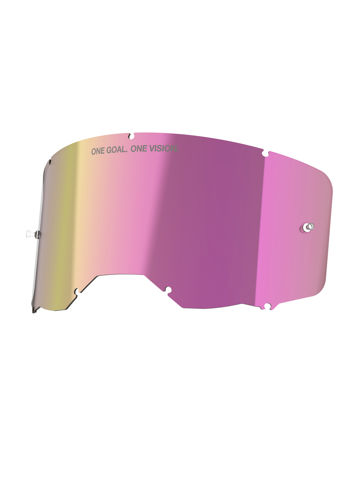 Alpinestars Vision 8-5-3 Mirror Pink replacement lens for motocross goggles, featuring a glare-reducing mirrored finish.