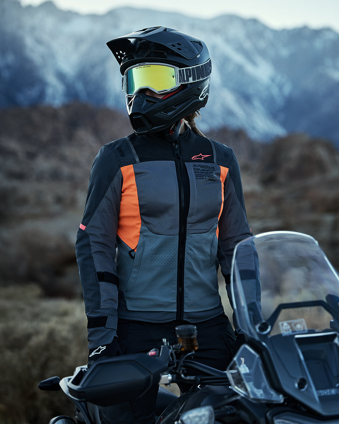 Touring rider watching the road ahead 