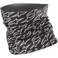 Alpinestars Neck Tube, Motorrad-Halswärmer, Schwarz mit durchgehendem weißem Sternlogo-Muster, leichtes elastisches Material, konzipiert für Windschutz im Frühling und Sommer