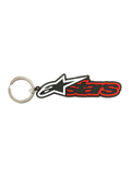 Alpinestars Blaze Schlüsselanhänger, 3D-Gummi-Schlüsselanhänger, Schwarz und Rot, Metallschnappring, Sportswear-Accessoire für den Alltag