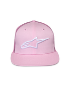 Alpinestars Corp Trucker Cap, Pink, mit weißem gesticktem Logo auf der Vorderseite, flacher Schirm mit strukturierter Krone, Mesh-Einsätze hinten, lässige Motorsport-Kopfbedeckung