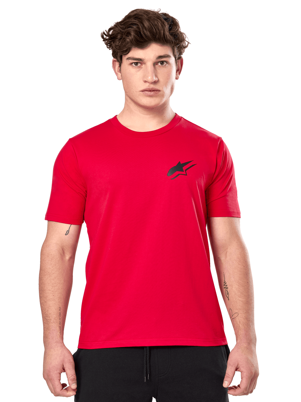 Alpinestars Formulate CSF T-Shirt, Kurzarm-T-Shirt, Rot, mit einem kleinen schwarzen Astars-Logo auf der Brust, lässige Motorsport-Streetwear
