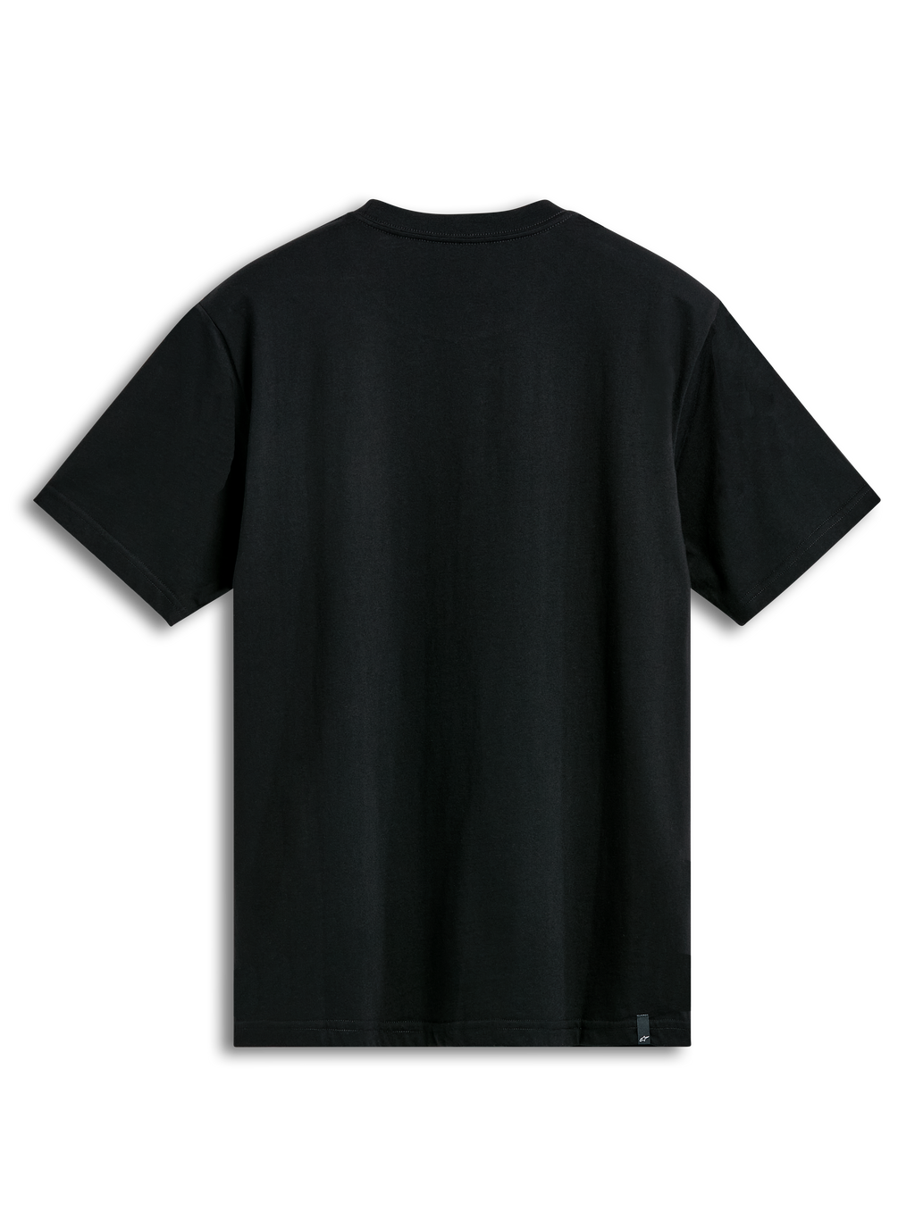 Alpinestars Prevail CSF T-Shirt, schwarzes Kurzarm-Sportswear-T-Shirt, Rückansicht mit einfarbig schwarzem Stoff