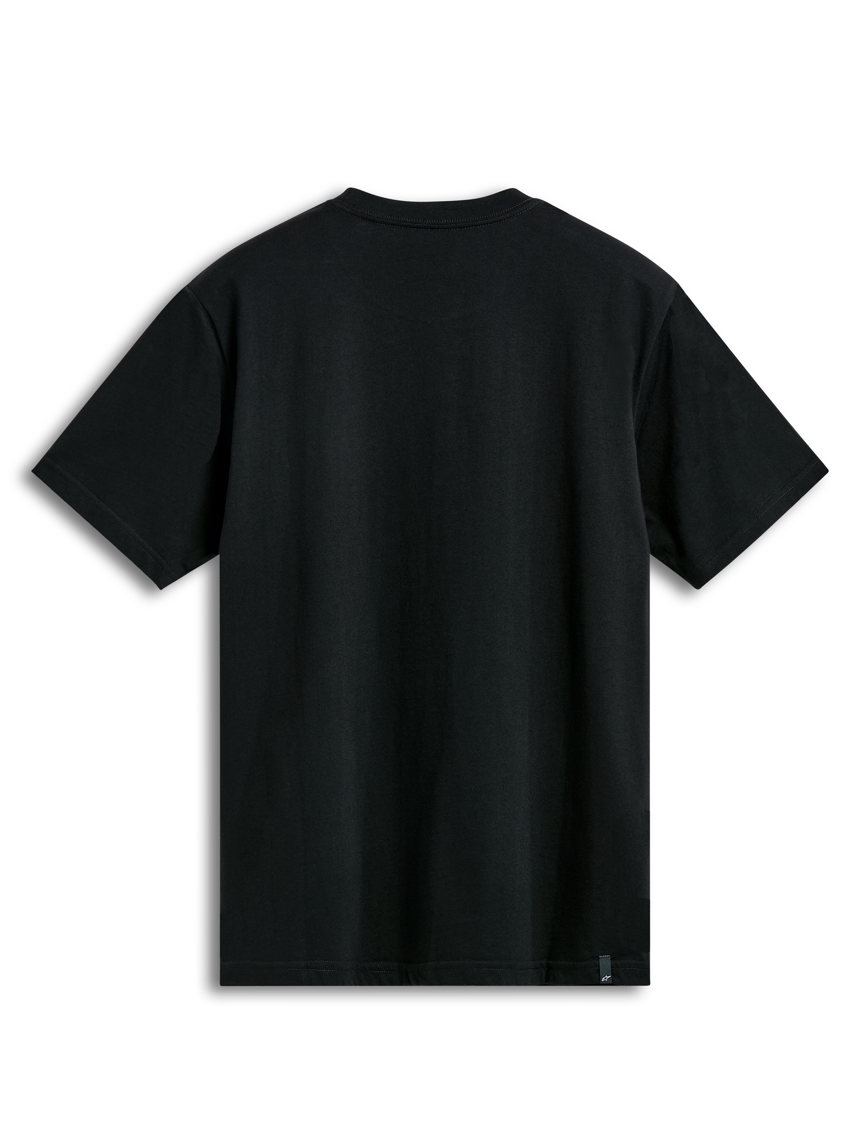 Alpinestars Prevail CSF T-Shirt, schwarzes Kurzarm-Sportswear-T-Shirt, Rückansicht mit einfarbig schwarzem Stoff