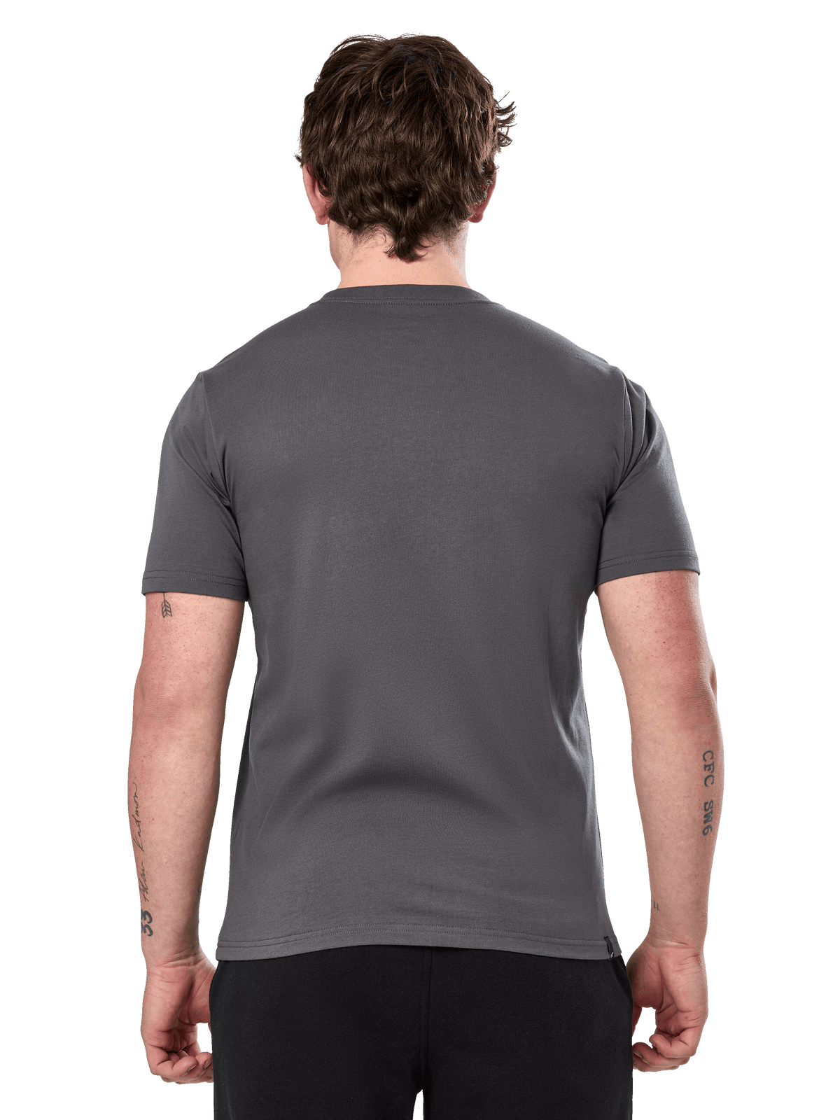 Alpinestars Prevail Csf Tee, Kurzarm-T-Shirt, Anthrazit, schlichte Rückansicht, lässige, vom Motorsport inspirierte Streetwear