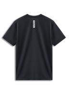 Alpinestars Point Performance Tee, Short Sleeve T-Shirt, Black, Back View showing vertical white Astars logo print at the neck, moisture-wicking performance sportswear