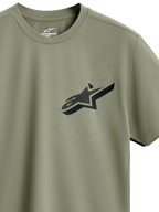 Alpinestars Attrition Performance Tee, Short Sleeve T-Shirt, Light Green, Black Astars Logo with textured pattern on chest, sustainable moisture-wicking performance fabric
