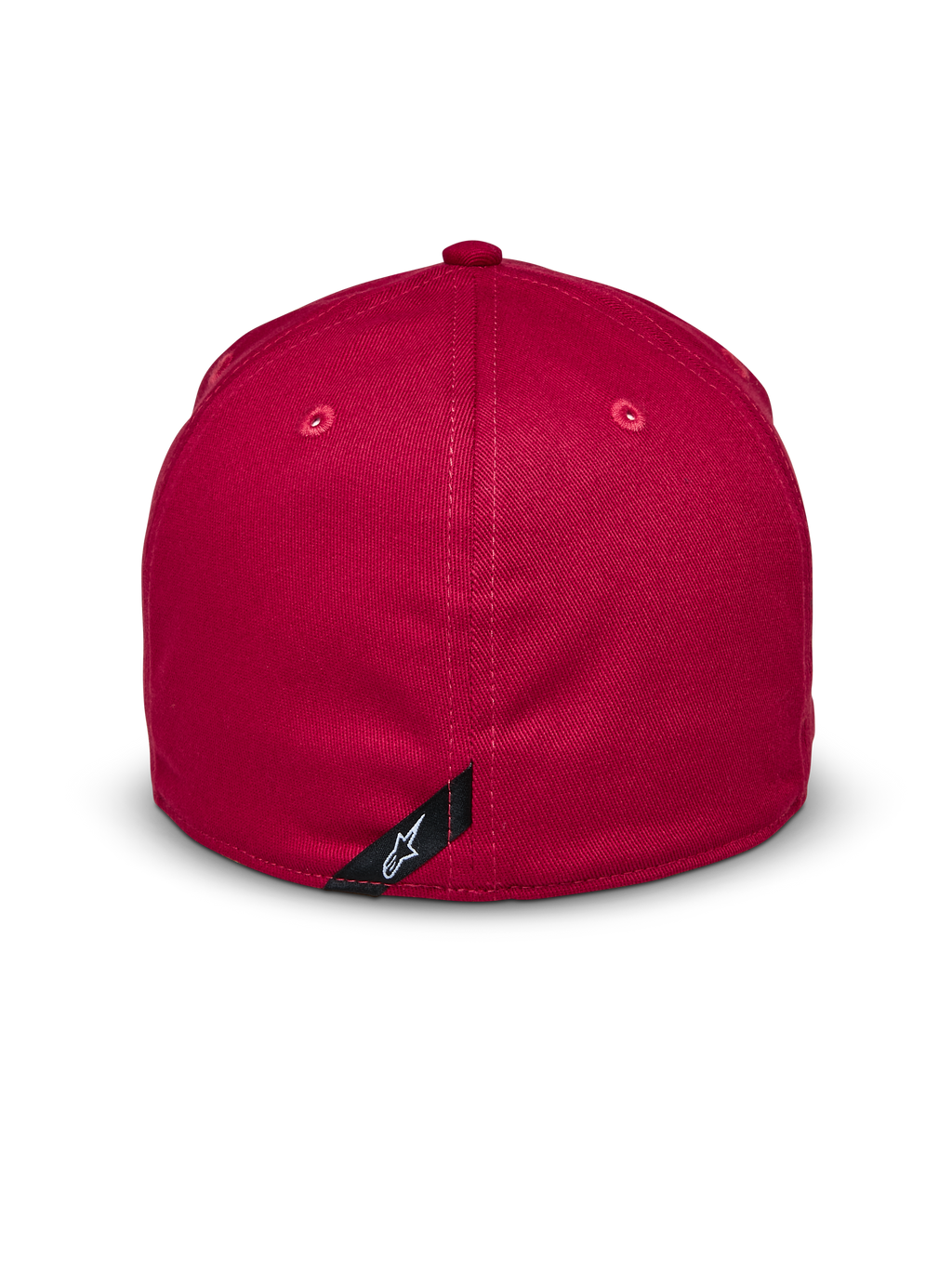 Alpinestars Elemental Mütze, Rot, Rückansicht, Flex-Back-Design mit strukturierter Krone, Stretch-Twill-Gewebe, kleines schwarzes Label mit weißem Alpinestars-Logo, lässige vom Motorsport inspirierte Kopfbedeckung