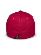 Alpinestars Elemental Mütze, Rot, Rückansicht, Flex-Back-Design mit strukturierter Krone, Stretch-Twill-Gewebe, kleines schwarzes Label mit weißem Alpinestars-Logo, lässige vom Motorsport inspirierte Kopfbedeckung