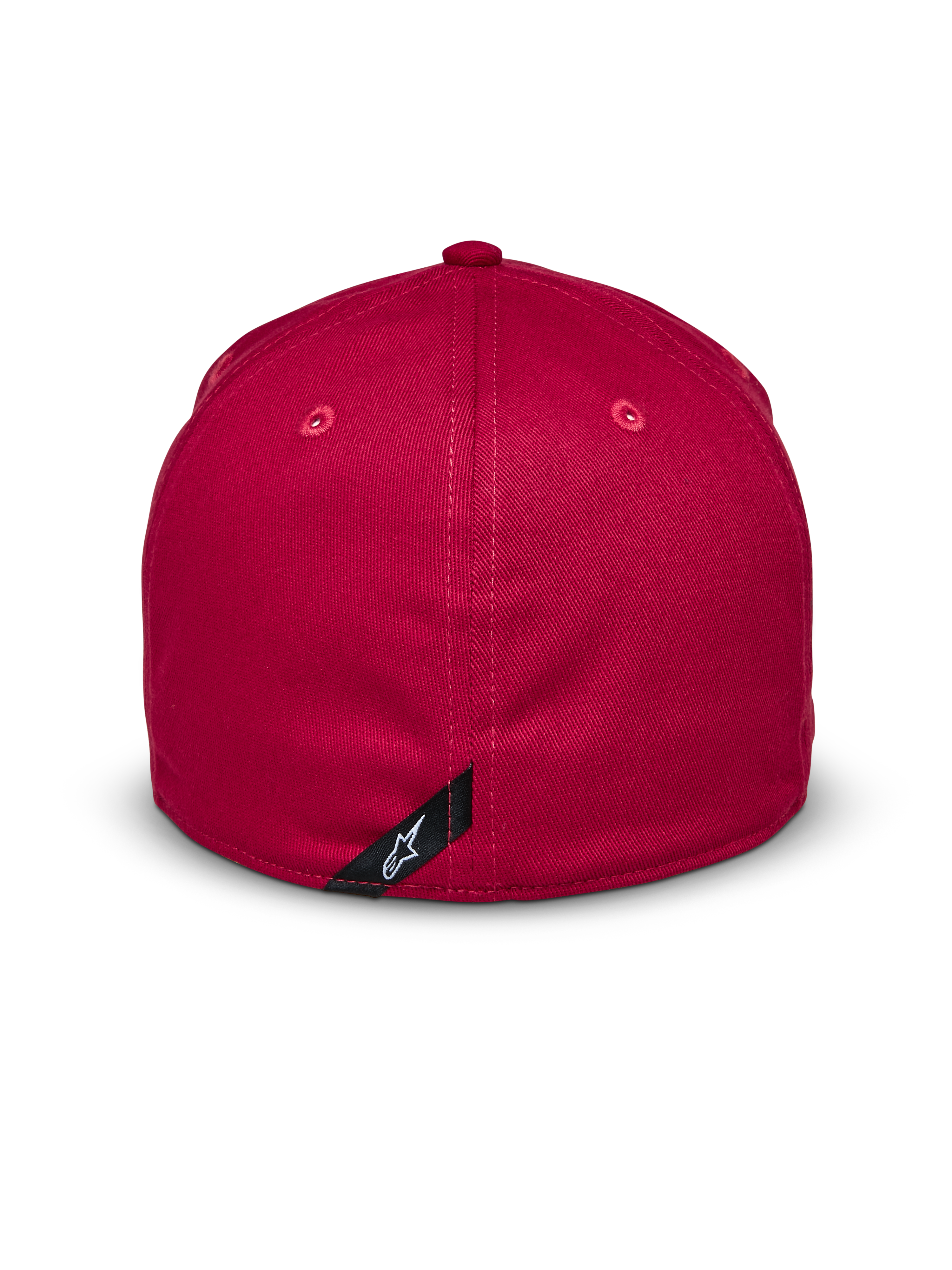 Alpinestars Elemental Mütze, Rot, Rückansicht, Flex-Back-Design mit strukturierter Krone, Stretch-Twill-Gewebe, kleines schwarzes Label mit weißem Alpinestars-Logo, lässige vom Motorsport inspirierte Kopfbedeckung