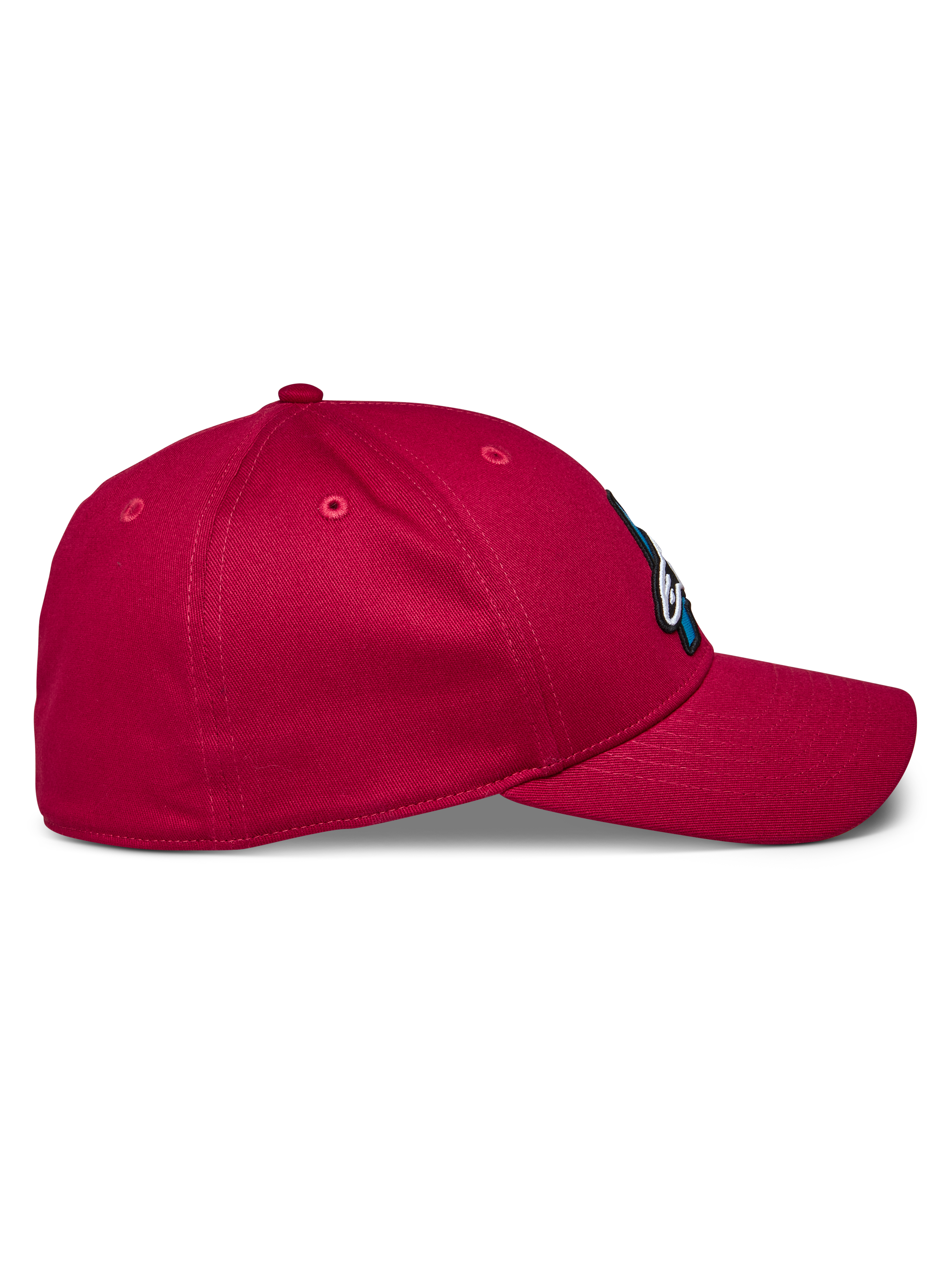 Alpinestars Elemental Mütze, rote Baseballkappe, Seitenprofil mit gebogenem Schirm und strukturierter Krone, Stretch-Twill-Gewebe, lässige Motorsport-Sportbekleidung