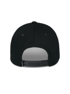 Alpinestars Luminary Hat, Black, rear view showing adjustable snapback closure and small woven logo label, structured cotton crown, casual motorsport-inspired headwear