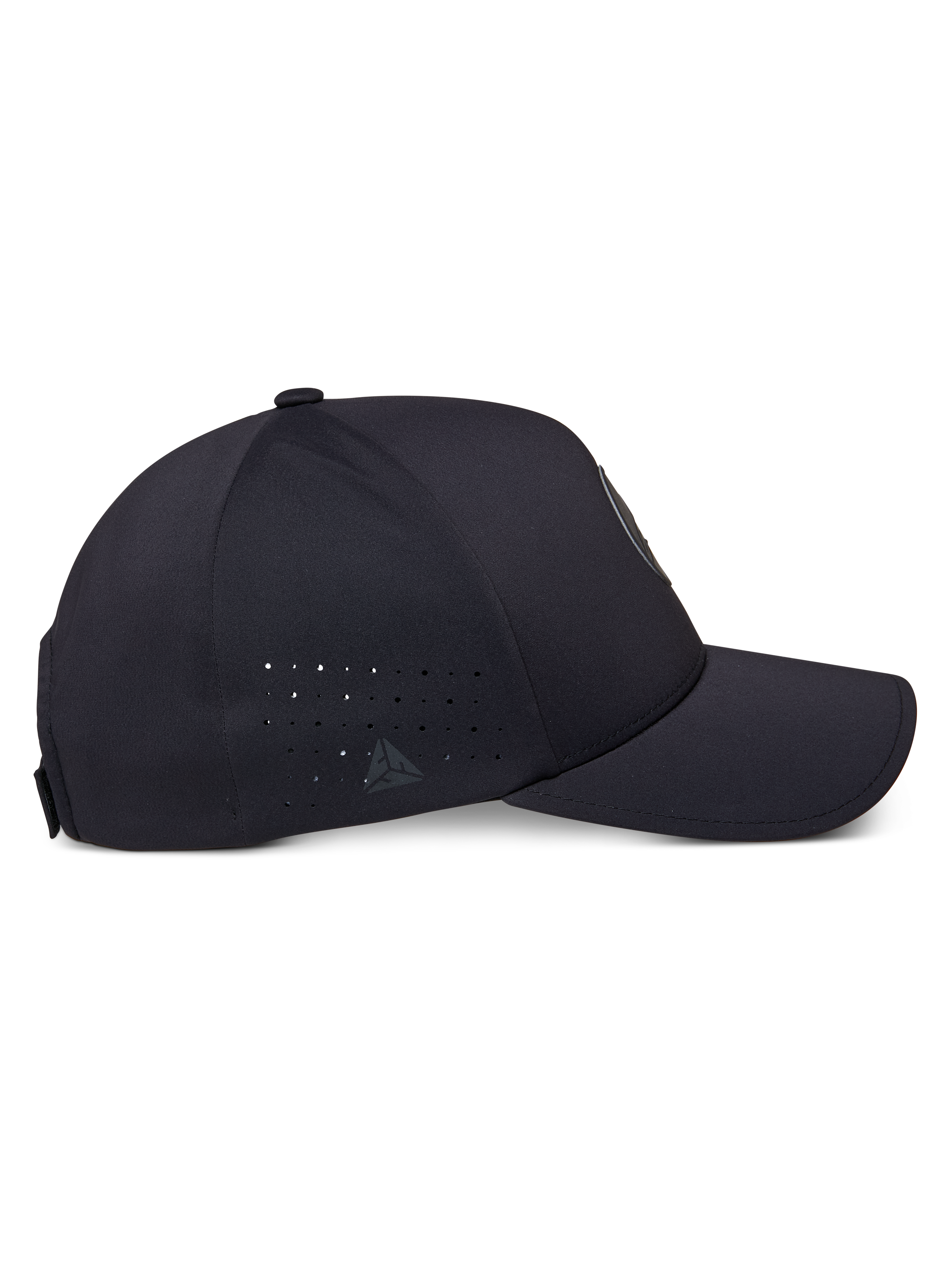 Alpinestars Apex Mütze, Seitenprofil, Schwarz, mit strukturierter Krone und gebogenem Schirm, Perforierungen an den Seitenpaneelen, kleinem reflektierendem Logo und glatter nahtloser Konstruktion für einen cleanen Look