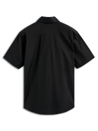 Alpinestars Strive Woven Hemd, Kurzarmhemd mit Knopfleiste, Schwarz, Rückansicht, mit strukturierter Rückenpasse, lässige, vom Motorsport inspirierte Streetwear