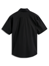 Alpinestars Strive Woven Hemd, Kurzarmhemd mit Knopfleiste, Schwarz, Rückansicht, mit strukturierter Rückenpasse, lässige, vom Motorsport inspirierte Streetwear