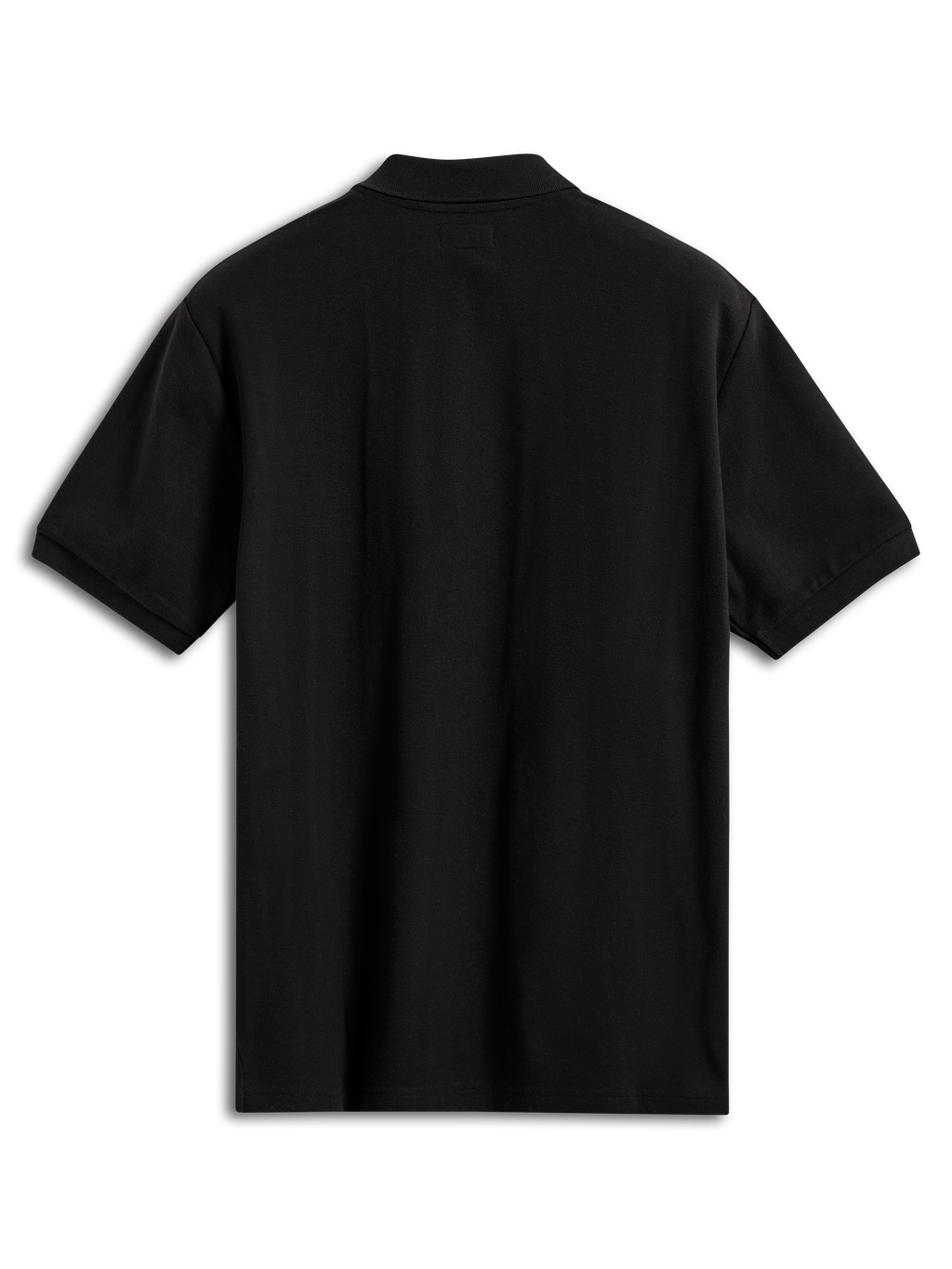 Alpinestars Endeavor Classic Polo, Kurzarm-Poloshirt, Schwarz, Rückansicht, klassisches Piqué-Gewebe mit Rippkragen und Ärmelbündchen, lässige Motorsport-Sportbekleidung