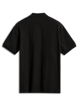 Alpinestars Endeavor Classic Polo, Short Sleeve Polo Shirt, Black, back view, classic pique knit fabric with ribbed collar and sleeve cuffs, casual motorsport sportswear