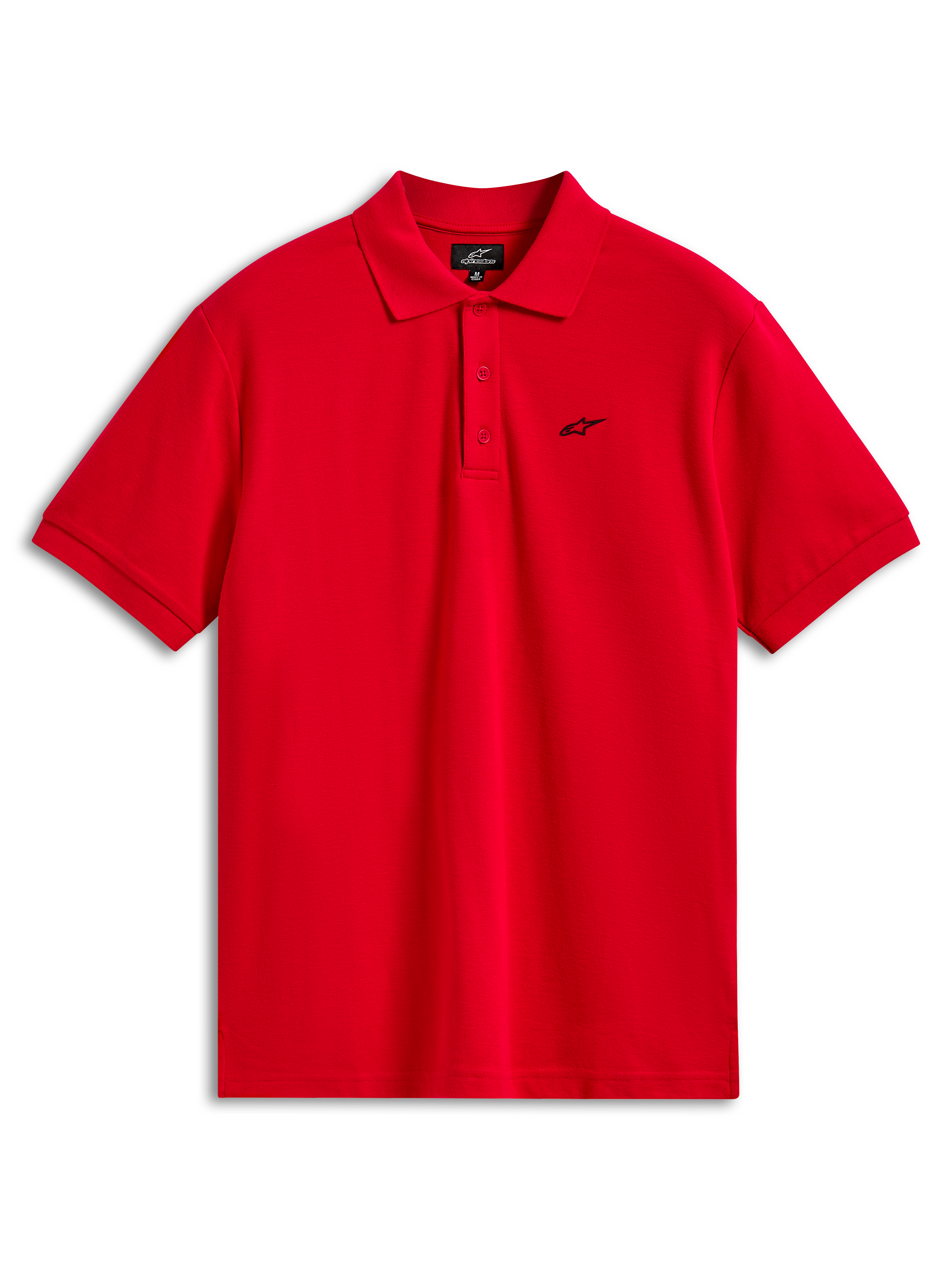 Alpinestars Endeavor Classic Polo, Kurzärmeliges Piqué-Poloshirt, Rot, Kleines schwarzes Astars-Logo auf der Brust, Drei-Knopf-Leiste, Lässige Sportbekleidung