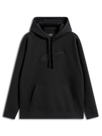 Alpinestars Emergent Oversized Hoodie, lässiger Streetwear-Kapuzenpullover, Schwarz mit farblich passend besticktem Astars-Logo, Oversized-Passform, Kapuze mit Kordelzug, Kängurutasche, modernes, vom Motorsport inspiriertes Design