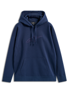 Alpinestars Emergent Oversized Hoodie, Dunkelblau, Fleece-Hoodie mit tonaler 3D-Stickerei des Astars-Logos auf der Brust, Kängurutasche, Kapuze mit Kordelzug, lockere Passform, lässige Streetwear