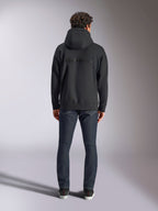 Alpinestars Emergent Oversized Hoodie, Schwarz, Rückansicht mit tonalem 3D-besticktem Alpinestars-Wortlogo, Fleece-Hoodie im Oversized-Schnitt, lässige Lifestyle-Streetwear